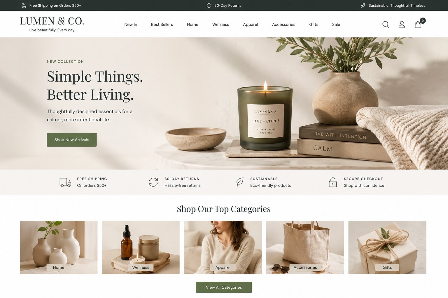 Lumen & Co. — e-commerce home goods boutique